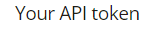 you api token